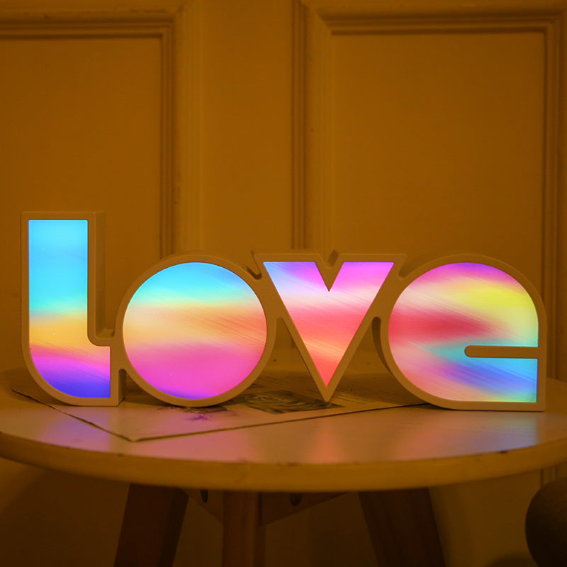 LED Love Lamp | Romantic Rainbow Love Shaped Light – Perfect for Home & Parties