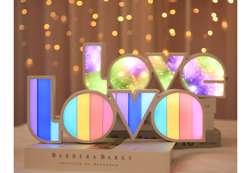LED Love Lamp | Romantic Rainbow Love Shaped Light – Perfect for Home & Parties