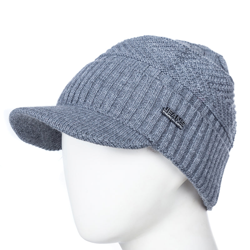 Peaked Beanie Hat | Unisex Winter Beanie with Sun Protection