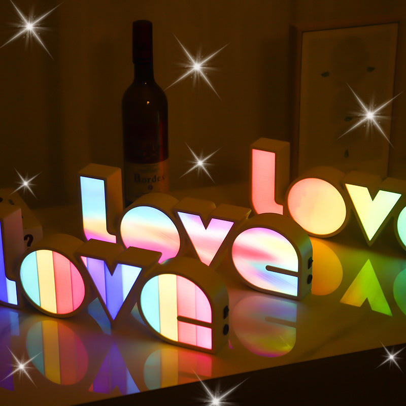 LED Love Lamp | Romantic Rainbow Love Shaped Light – Perfect for Home & Parties