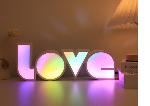 LED Love Lamp | Romantic Rainbow Love Shaped Light – Perfect for Home & Parties
