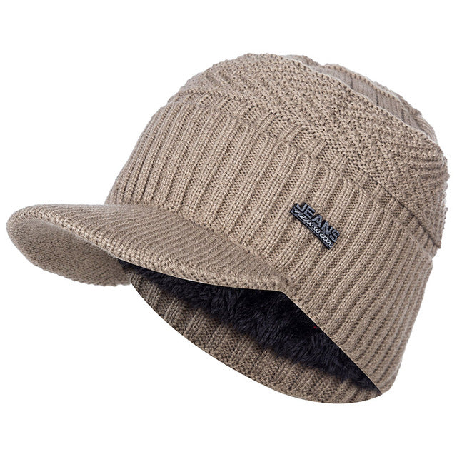 Peaked Beanie Hat | Unisex Winter Beanie with Sun Protection