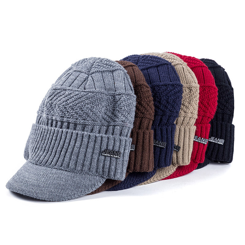 Peaked Beanie Hat | Unisex Winter Beanie with Sun Protection