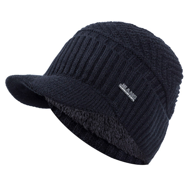 Peaked Beanie Hat | Unisex Winter Beanie with Sun Protection