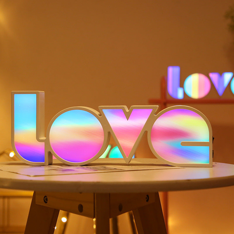 LED Love Lamp | Romantic Rainbow Love Shaped Light – Perfect for Home & Parties