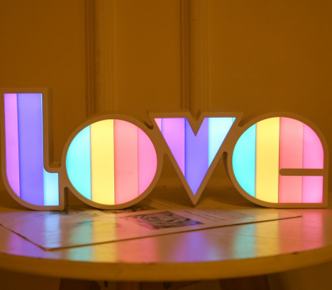 LED Love Lamp | Romantic Rainbow Love Shaped Light – Perfect for Home & Parties
