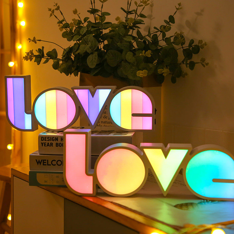 LED Love Lamp | Romantic Rainbow Love Shaped Light – Perfect for Home & Parties
