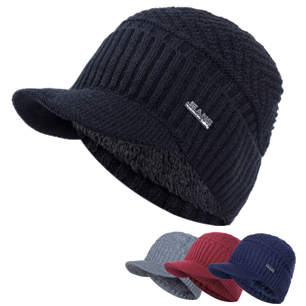 Peaked Beanie Hat | Unisex Winter Beanie with Sun Protection