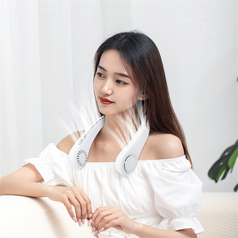 Rechargeable Hands-Free Neck Fan – USB Bladeless Portable Fan for Travel, Outdoor & Home Use